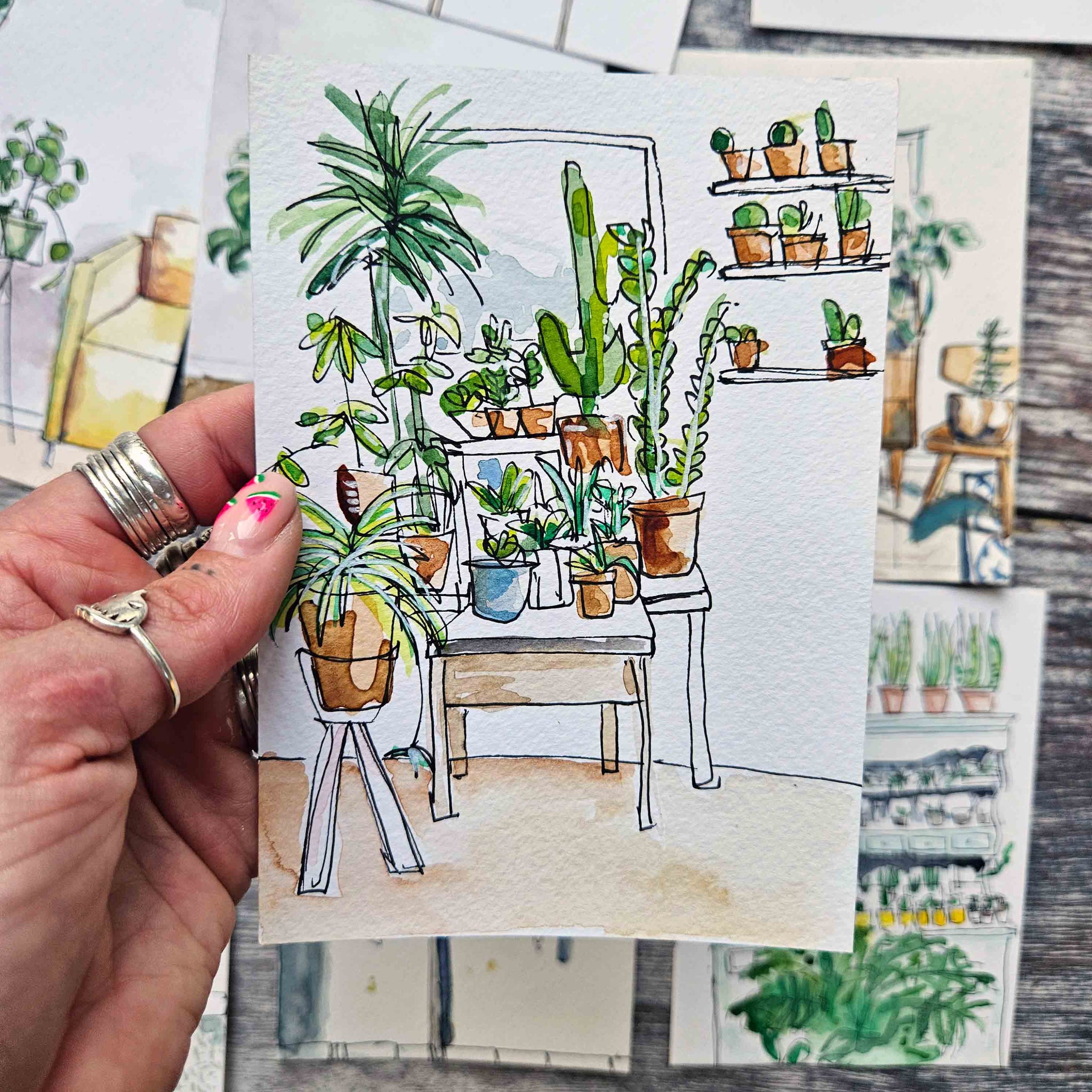 Collection Of Original Illustrations Of Watercolour Plants  MadeByHarriet
